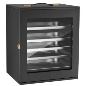 VEVOR Miniatures Storage Case, Fits for 1:1000-1:1500 Scale Models, Wooden Miniatures Display Holder with 5 Tray & 11 Slots