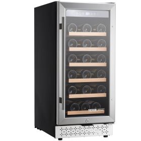 VEVOR Wine Cooler, 28 Bottle Wine Fridge, Mini Wine Cooler Refrigerator with Glass Door, Adjustable Shelves, Digital Temperature Control
