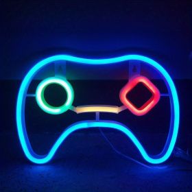 1pc, LED Gaming Neon Gaming Controller Shape LED Logo Light, Gaming Player Gift, Home Decor, Bedroom Decor, Room Decor, Indoor Decor, Wedding Dec (Model: Neon Sign, Color: Blue Tone)