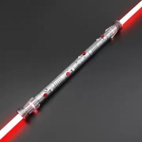TXQSABER Darth Maul SNV4 2pcs Handle+Blade JEDI 27sound Double Lightsaber Toys Metal Hilt Light Smooth Swing Sword Laser Proffie (version: Premium RGB, Color: Dath maul SE)