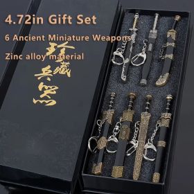"Mini Weapon Artifacts Set - Authentic Ancient Sword Designs - Bookcase/Office Display Pieces" (Style: 7 ancient swords)